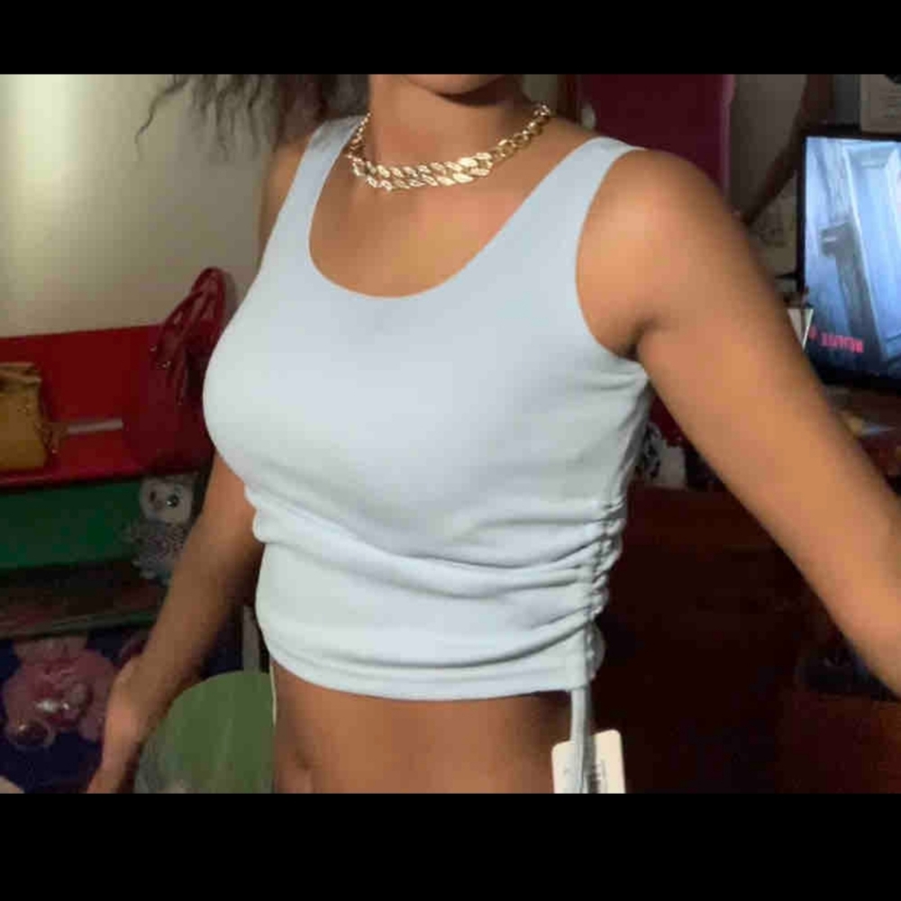 City Bound  Blue Crop Top